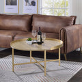 ACME 82335 Mithea Coffee Table, Oak Table Top & Gold Finish