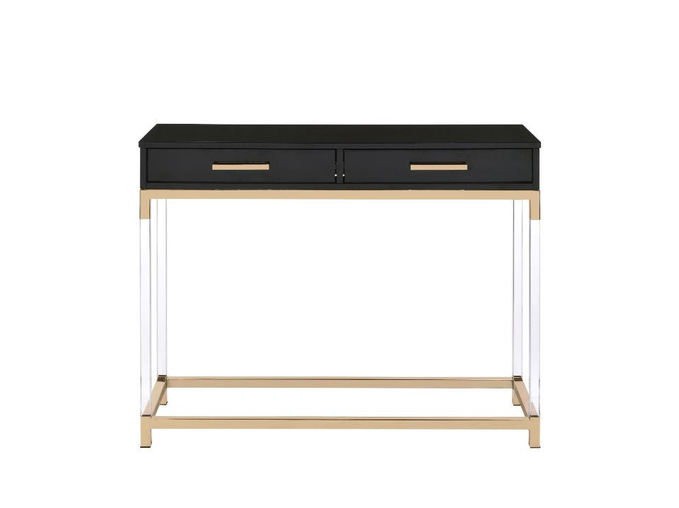 ACME 82348 Adiel Console Table, Black & Gold Finish