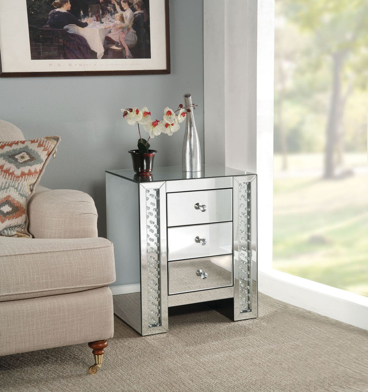 ACME 82778 Nysa Accent Table, Mirrored