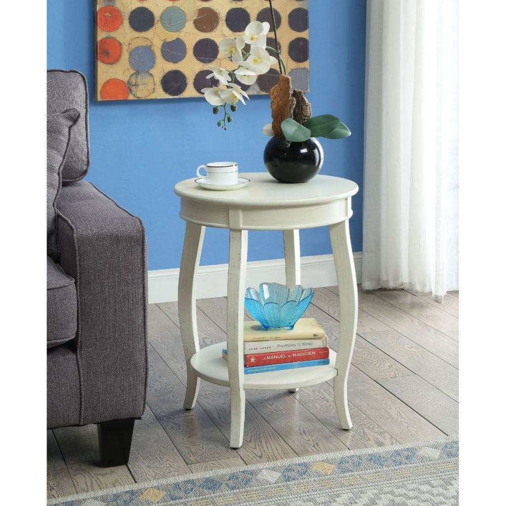 ACME 82785 Aberta Side Table, Antique White