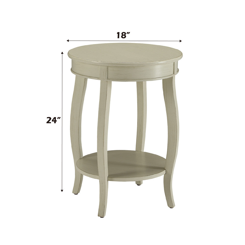 ACME 82785 Aberta Side Table, Antique White