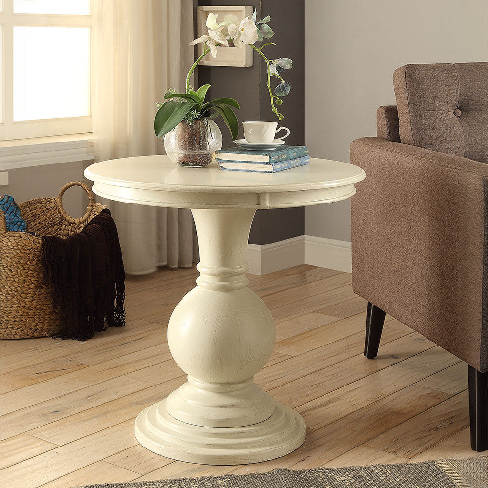 ACME 82818 Alyx Accent Table, Antique White