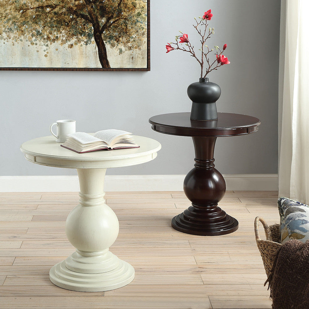 ACME 82818 Alyx Accent Table, Antique White