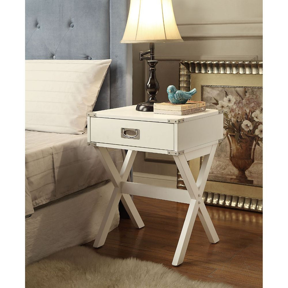 ACME 82824 Babs End Table, White