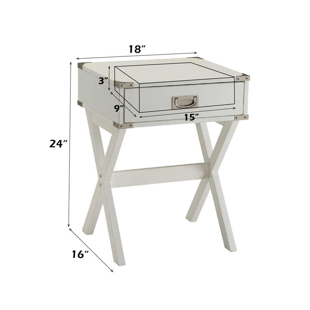 ACME 82824 Babs End Table, White