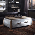 ACME 82855 Brancaster Coffee Table, Antique Oak & Aluminum