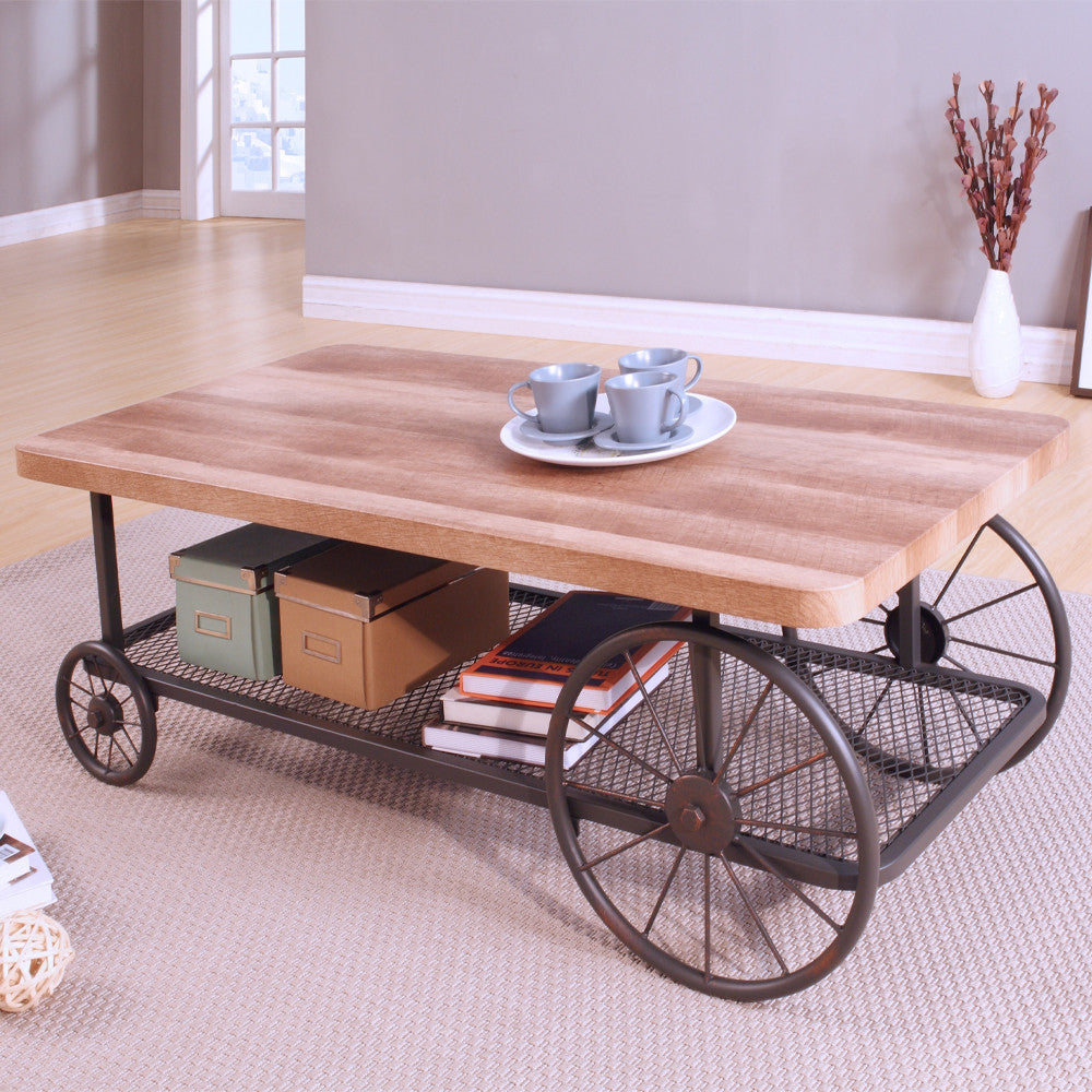 ACME 82860 Francie Coffee Table, Oak & Antique Gray