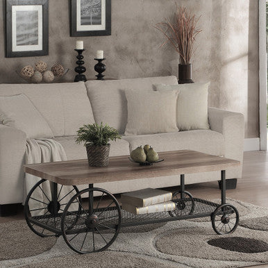 ACME 82860 Francie Coffee Table, Oak & Antique Gray