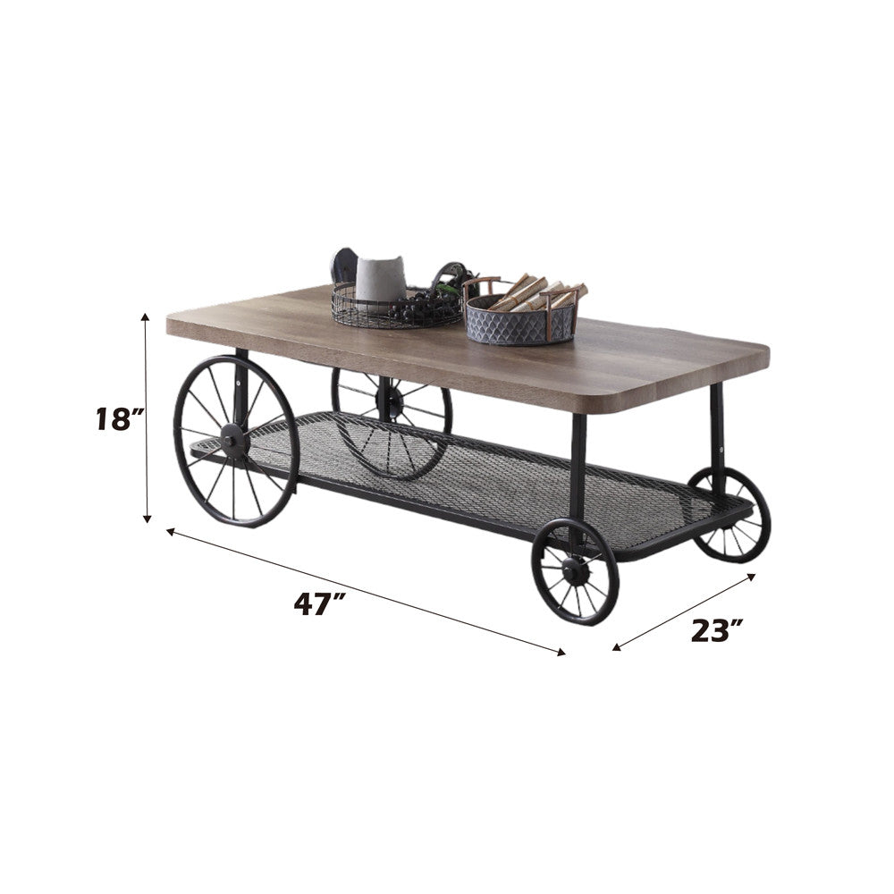 ACME 82860 Francie Coffee Table, Oak & Antique Gray
