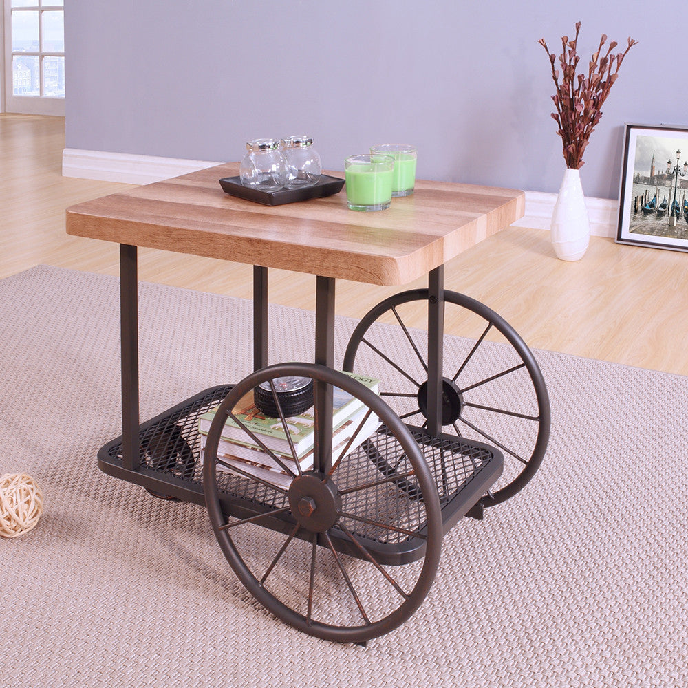 ACME 82862 Francie End Table, Oak & Antique Gray