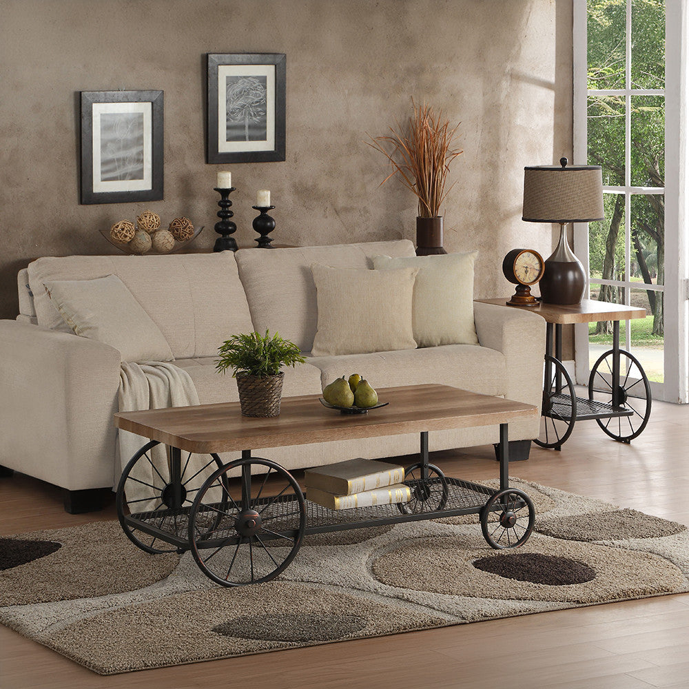 ACME 82860 Francie Coffee Table, Oak & Antique Gray
