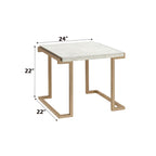 ACME 82872 Boice II End Table, Faux Marble & Champagne