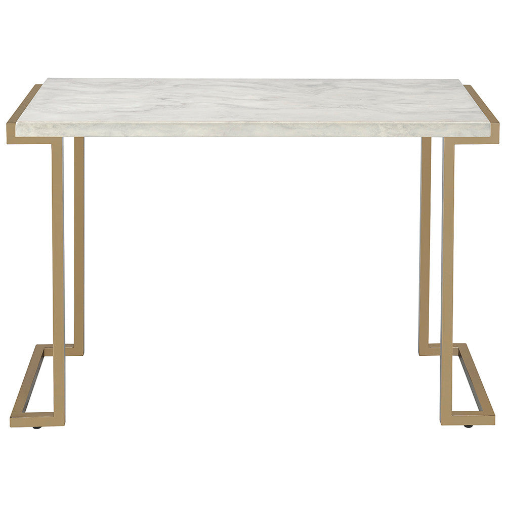 ACME 82873 Boice II Sofa Table, Faux Marble & Champagne