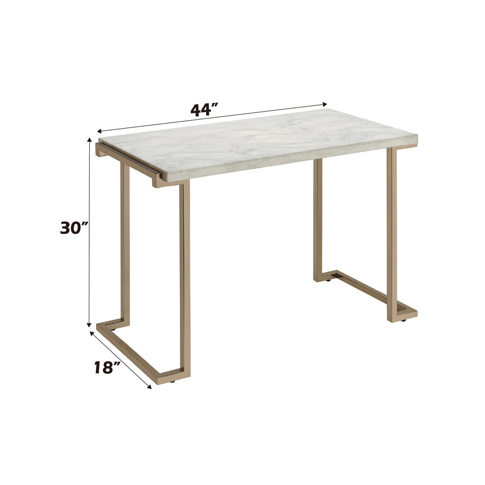 ACME 82873 Boice II Sofa Table, Faux Marble & Champagne