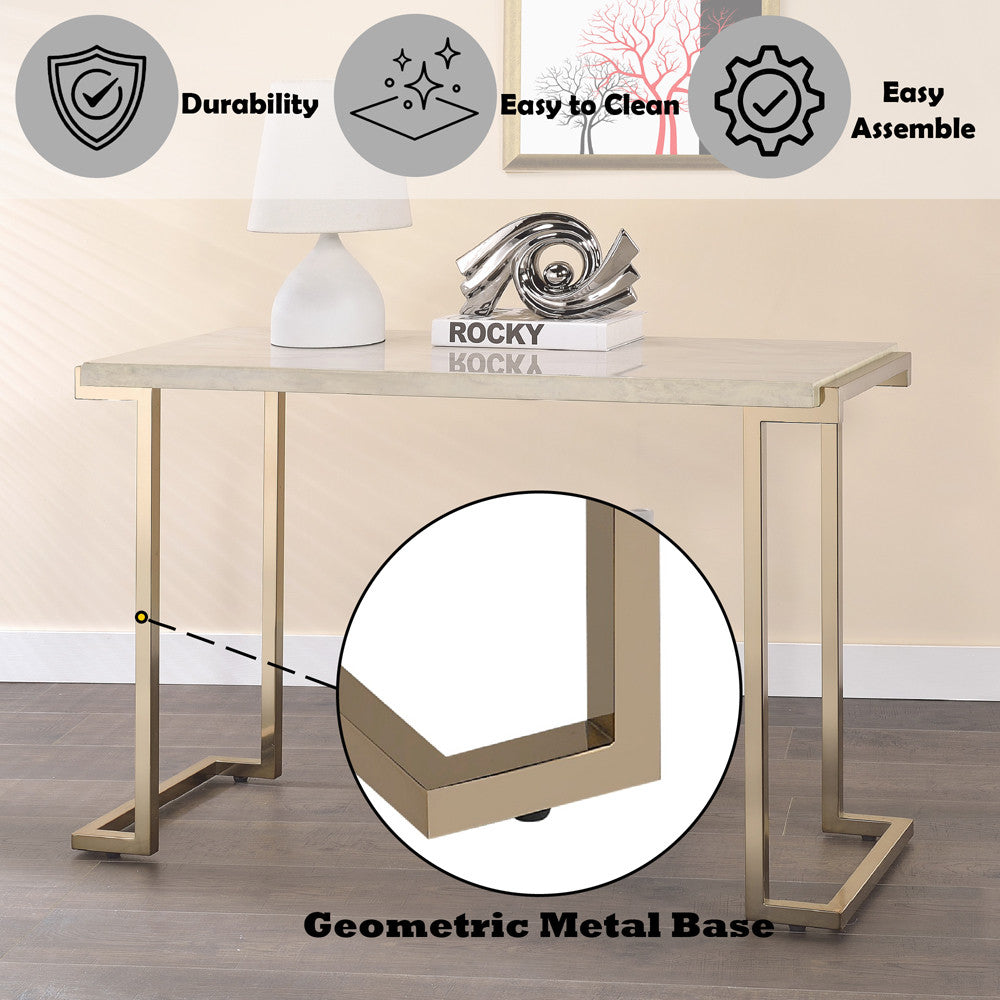 ACME 82873 Boice II Sofa Table, Faux Marble & Champagne