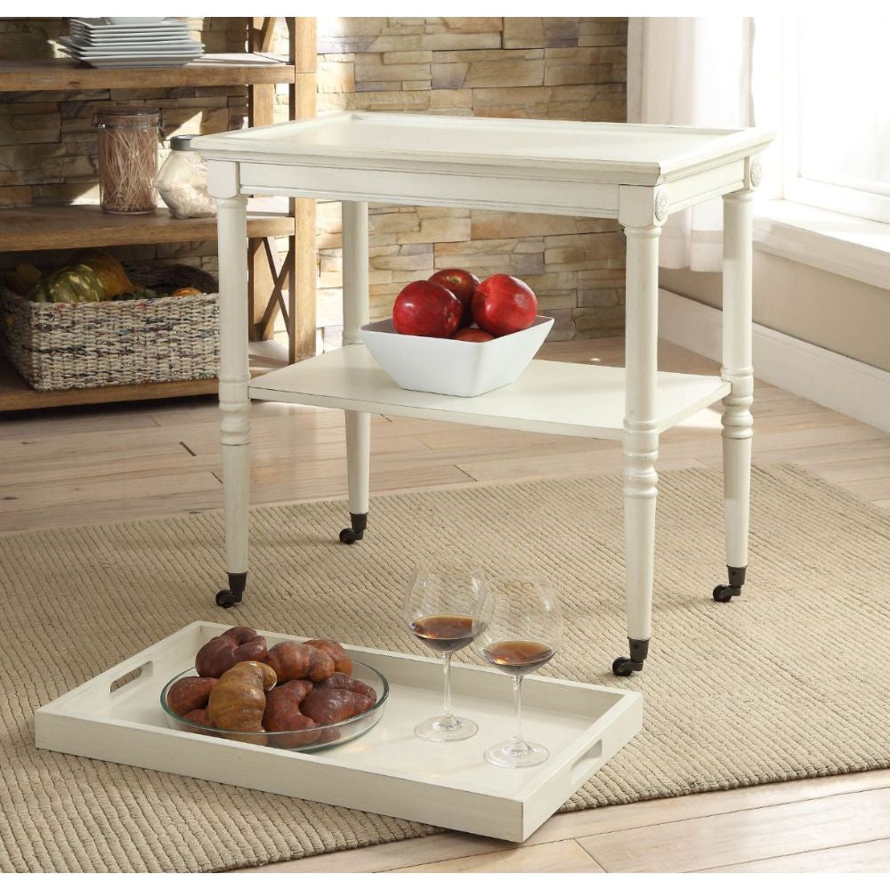 ACME 82908 Frisco Tray Table, Antique White