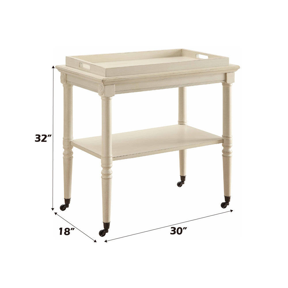 ACME 82908 Frisco Tray Table, Antique White