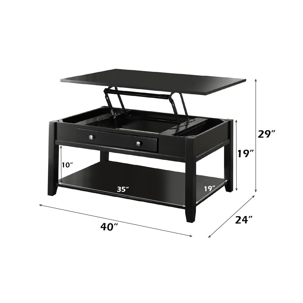 ACME 82950 Malachi Coffee Table with Lift Top, Black