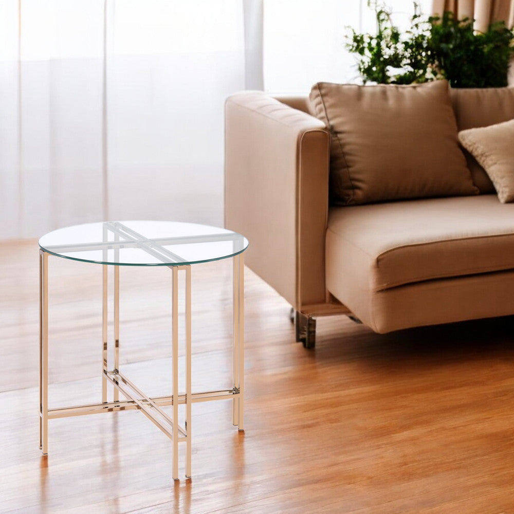 ACME 82997 Veises End Table, Champagne