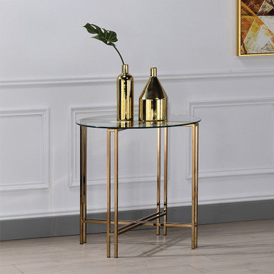 ACME 82997 Veises End Table, Champagne