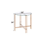 ACME 82997 Veises End Table, Champagne