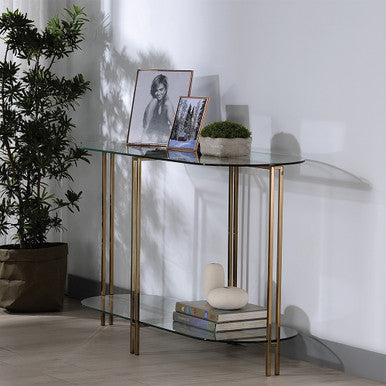 ACME 82999 Veises Sofa Table, Champagne