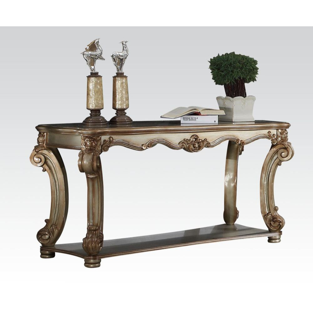 ACME 83002 Vendome Sofa Table, Gold Patina