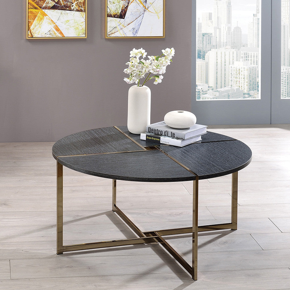 ACME 83005 Bromia Coffee Table, Black & Champagne