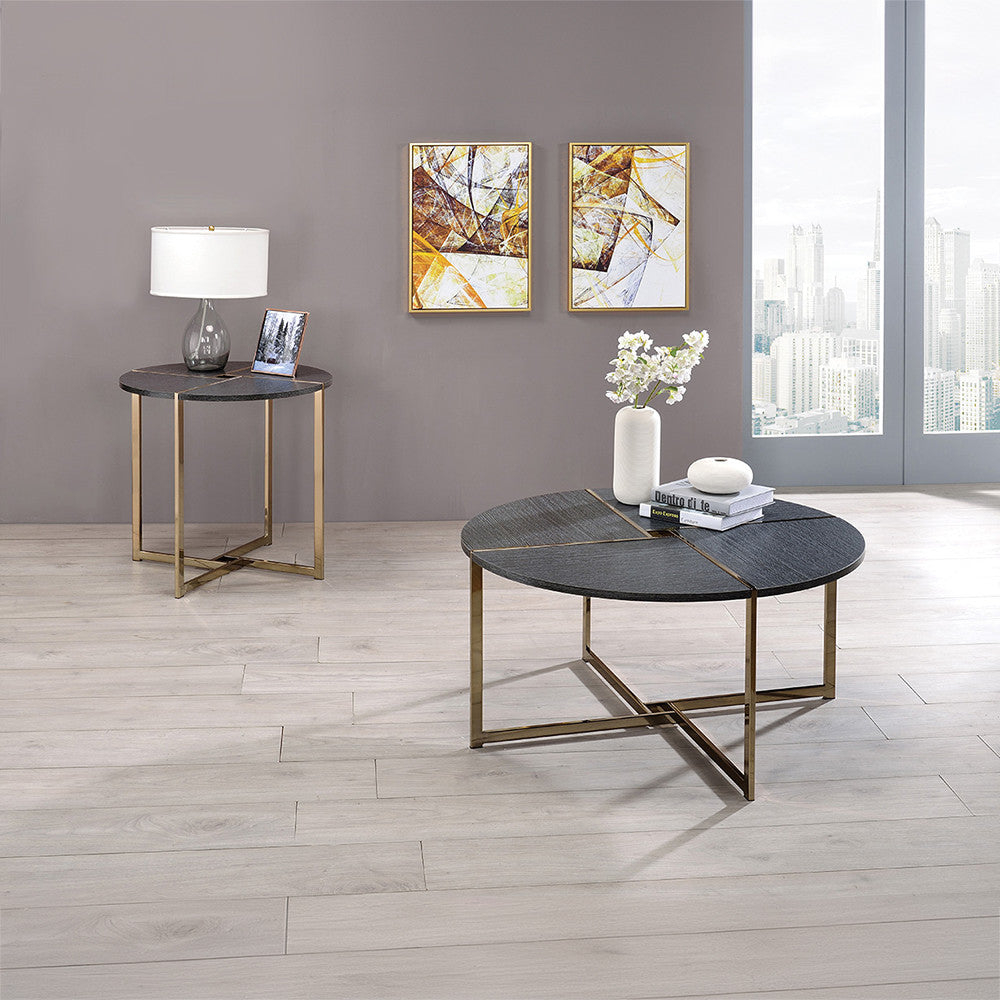 ACME 83005 Bromia Coffee Table, Black & Champagne