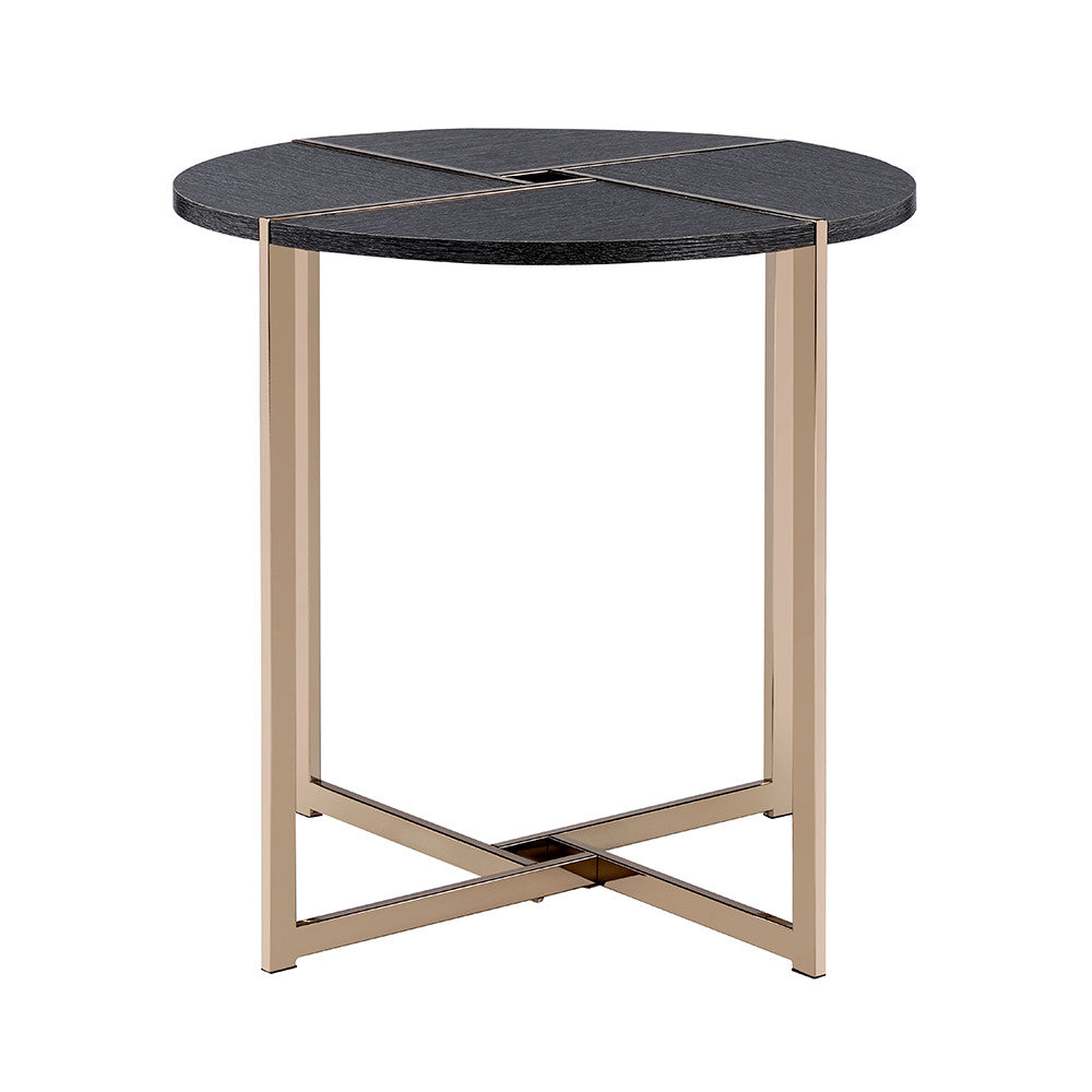 ACME 83007 Bromia End Table, Black & Champagne