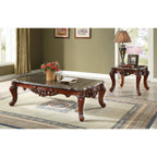 ACME 83065 Eustoma Coffee Table, Marble & Walnut