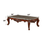 ACME 83065 Eustoma Coffee Table, Marble & Walnut