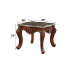 ACME 83067 Eustoma End Table, Marble & Walnut
