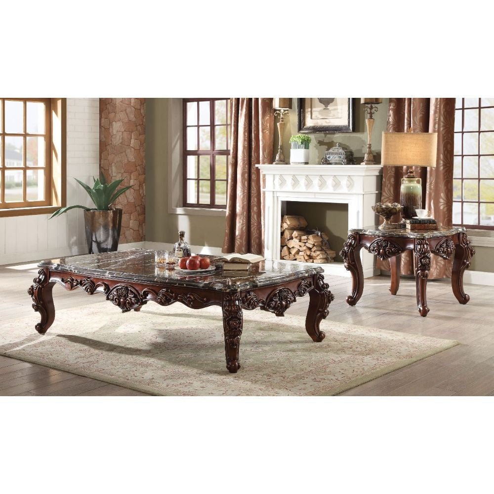 ACME 83070 Forsythia Coffee Table, Marble & Walnut