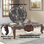 ACME 83070 Forsythia Coffee Table, Marble & Walnut