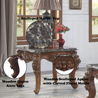 ACME 83072 Forsythia End Table, Marble & Walnut