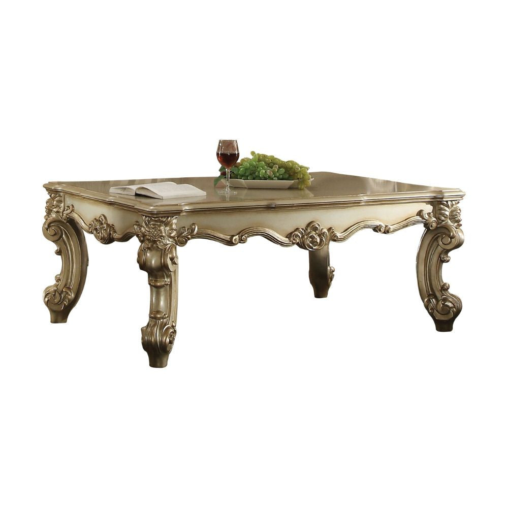 ACME 83120 Vendome II Coffee Table, Gold Patina & Bone