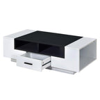 ACME 83135 Armour Coffee Table, White & Black