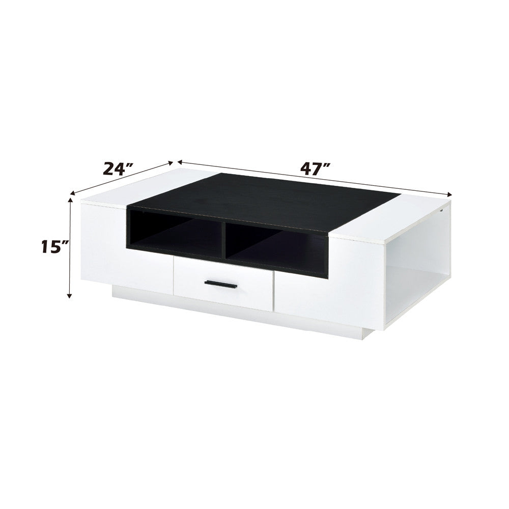 ACME 83135 Armour Coffee Table, White & Black