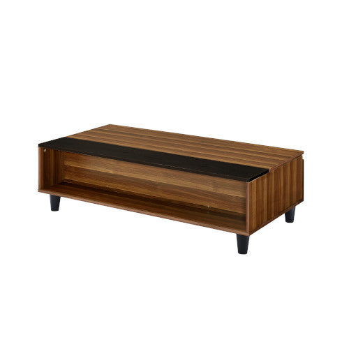 ACME 83140 Avala Coffee Table with Lift Top, Walnut & Black