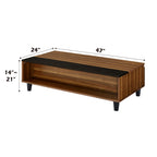 ACME 83140 Avala Coffee Table with Lift Top, Walnut & Black