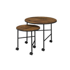 ACME 83150 Oblis 2 Piece Pack Nesting Tables, Vintage Oak