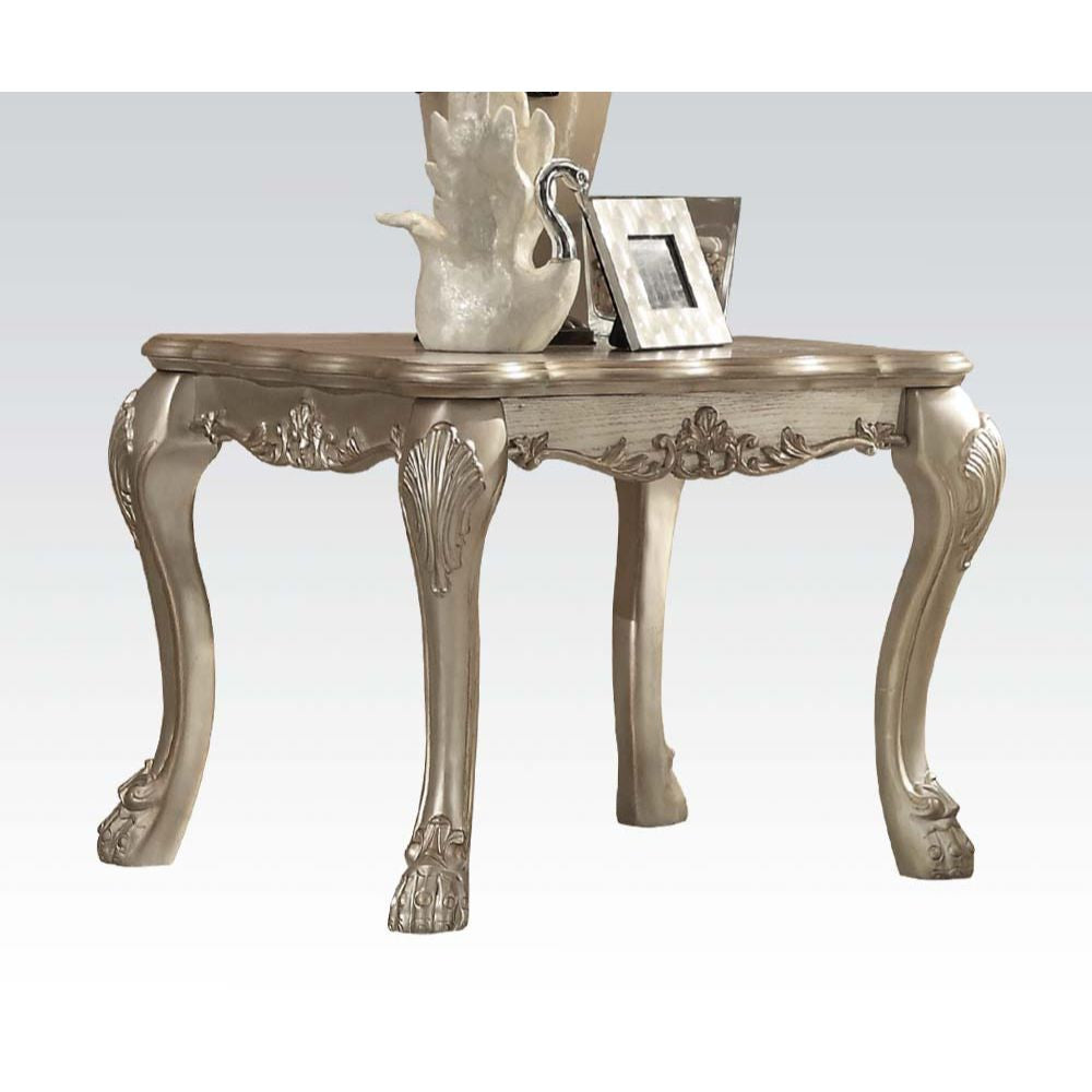 ACME 83161 Dresden End Table, Gold Patina & Bone