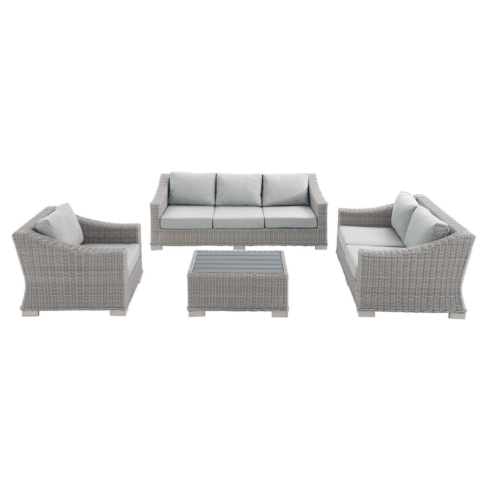 Modway EEI-4355 Conway 4-Piece Sunbrella&reg; Outdoor Patio Wicker Rattan Furniture Set
