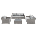 Modway EEI-4355 Conway 4-Piece Sunbrella&reg; Outdoor Patio Wicker Rattan Furniture Set