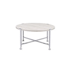 ACME 83210 Brecon Coffee Table, White Oak &Chrome