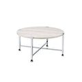 ACME 83210 Brecon Coffee Table, White Oak &Chrome
