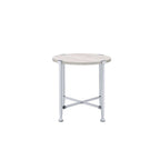 ACME 83212 Brecon End Table, White Oak &Chrome