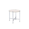 ACME 83212 Brecon End Table, White Oak &Chrome