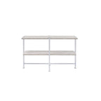 ACME 83213 Brecon Sofa Table, White Oak &Chrome